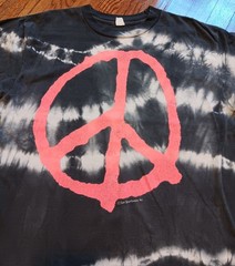 Vintage Tie Dye Peace Sign Grateful Dead Hippie Grunge Single Stitch T Shirt
