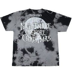 Nightmare Before Christmas T Shirt Mens Jack Front And Back Tie Dye Tee (L)