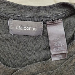 claiborne ribbed charcoal gray short sleeve shirt size XXL