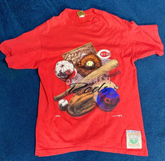 VTG Nutmeg Cincinnati REDS MLB Cooperstown Collection Baseball Shirt Size L CL01