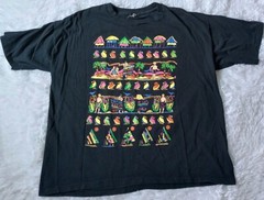 VTG Parrot Tropical Single Stitch Mens T-Shirt Colorful One Size Tiki Hula