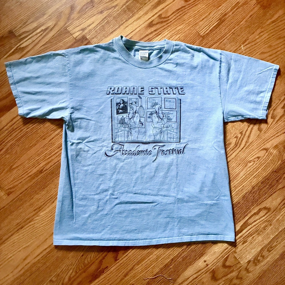 VINTAGE Y2K Roane State Academic Festival Blue T-shirt Size XL