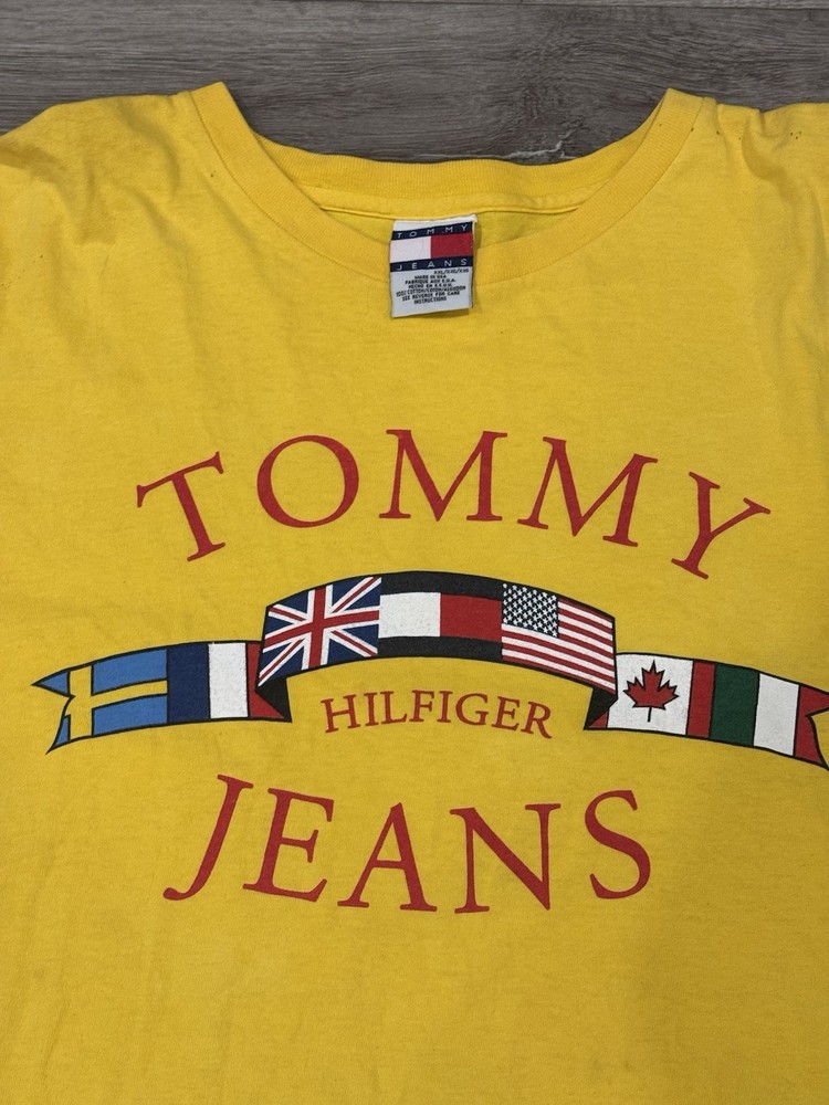 Vintage 90s Tommy Hilfiger Jeans Flag Shirt Mens 2XL A1