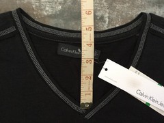 Men’s Shirt Calvin Klein Sz L Pullover V Neck Straight Hem Black New NWTs