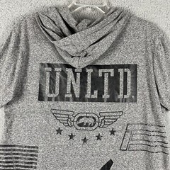 Ecko Unltd Hooded T Shirt Mens Size L Short Sleeve Logo Pullover Pocket Hip Hop
