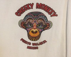 Cheeky Monkey Puerto Vallarta White Vintage Shirt Unisex Size M 100% Cotton