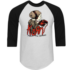 Korn Follow the Leader Nu-Metal Band Shirt RAGLAN 3/4 SLEEVE (Multiple Variation