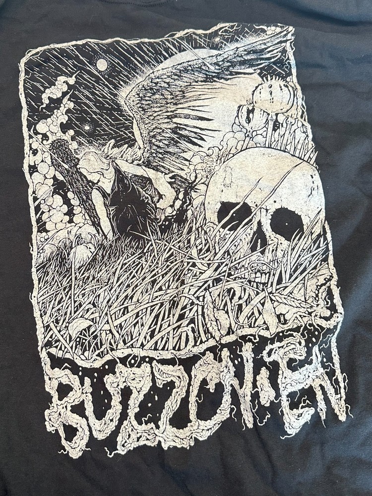 BUZZOVEN Grunge Rock Skull Band Music Concert Black T Shirt Large