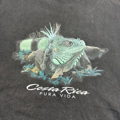 Vintage Costa Rica Shirt Adult Medium Black Iguana Animal Nature Tropical USA