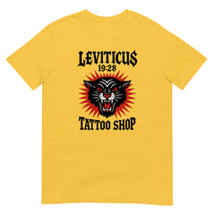 Leviticus Tattoo Shop, Biblical Ink Master, Historial Art, Printed T-Shirt