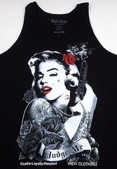 Marilyn Tank Top Rose Gun Hustle Tattoo Art Vest Tee Adult Men New