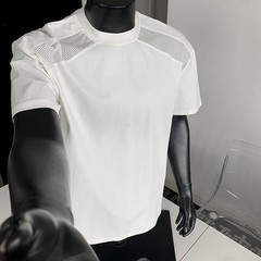 Short Sleeve Men’s T-Shirt with Mesh Shoulders – Quick Dry Breathable US Style