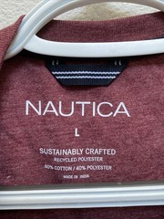 NEW Nautica Mens Crimson Red T-Shirt Large Crew Neck Short Sleeve NWT $24.50