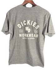 Dickies Workwear Gray Graphic T Shirt Men’s Medium Back Print Short Sleeve