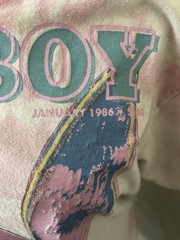 Playboy Shirt Mens Large Pink Bunny Logo Andy Warhol Graphic Tee Tie Dye Washed
