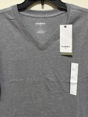 Men’s Everyday Wear Short Sleeve V Neck T-Shirt Goodfellow Casual Gray L NWT
