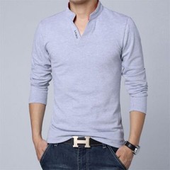 Flower Print T Shirt – Mens Fashion V Neck Long Sleeve Shirt Top Clothes Tee 5XL