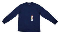 Eddie Bauer Mens Indigo Blue Long Sleeve Crew Neck Cotton Blend Tee Shirt M