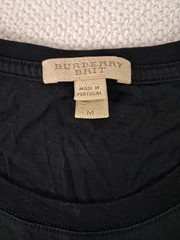 Burberry Brit Men’s Size Medium Black with White Lines Pattern