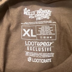 Loot Crate Willy Wonka T Shirt Mens XL Brown Lootwear Exclusive Tee B114