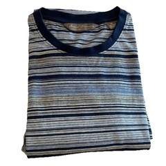 Daniel Cremieux T Shirt Men XL Pima Cotton Short Sleeve Blue Stripes Crew Neck