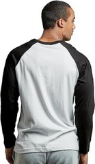 TOP PRO Men’s Full Length Sleeve Raglan Cotton Baseball T Shirt (2XL / BLK/WHT)