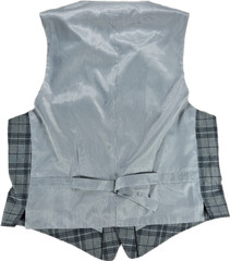 John Varvatos Men’s Gray Plaid Vest M Polyester Viscose Spandex