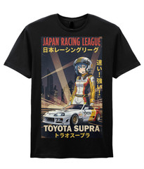 Toyota Supra Mk4 Anime girl Jdm racer art deco t-shirt Gamer trd livery gift