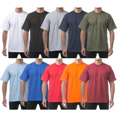 Pro Club Men’s Heavyweight Short Sleeve Crew Neck T-Shirt, PROCLUB Plain Tees