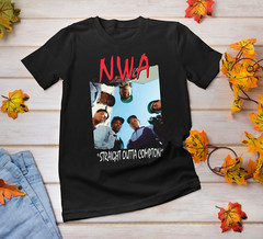 NWA Rappers Straight Outta Compton T-shirt Black All Sizes