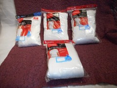 Hanes Men’s White 3 Tagless T Shirts S,M,L,XL