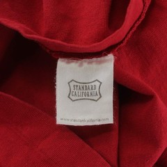 STANDARD CALIFORNIA Tshirt Cut and Sew Short Sleeve Crew Neck Plain L Red /XZ