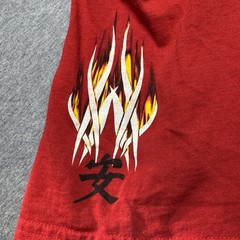 No Boundaries white dragon fire graphics red t shirt Men Size 2XL