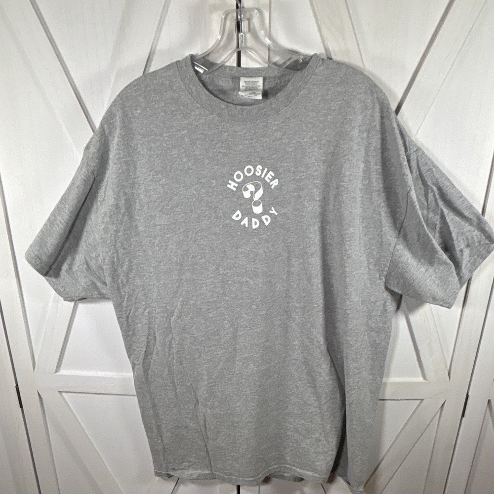 Gildan Ultra Cotton Men’s XL Gray Crew Neck Short Sleeve Liquor Graphic T-Shirt