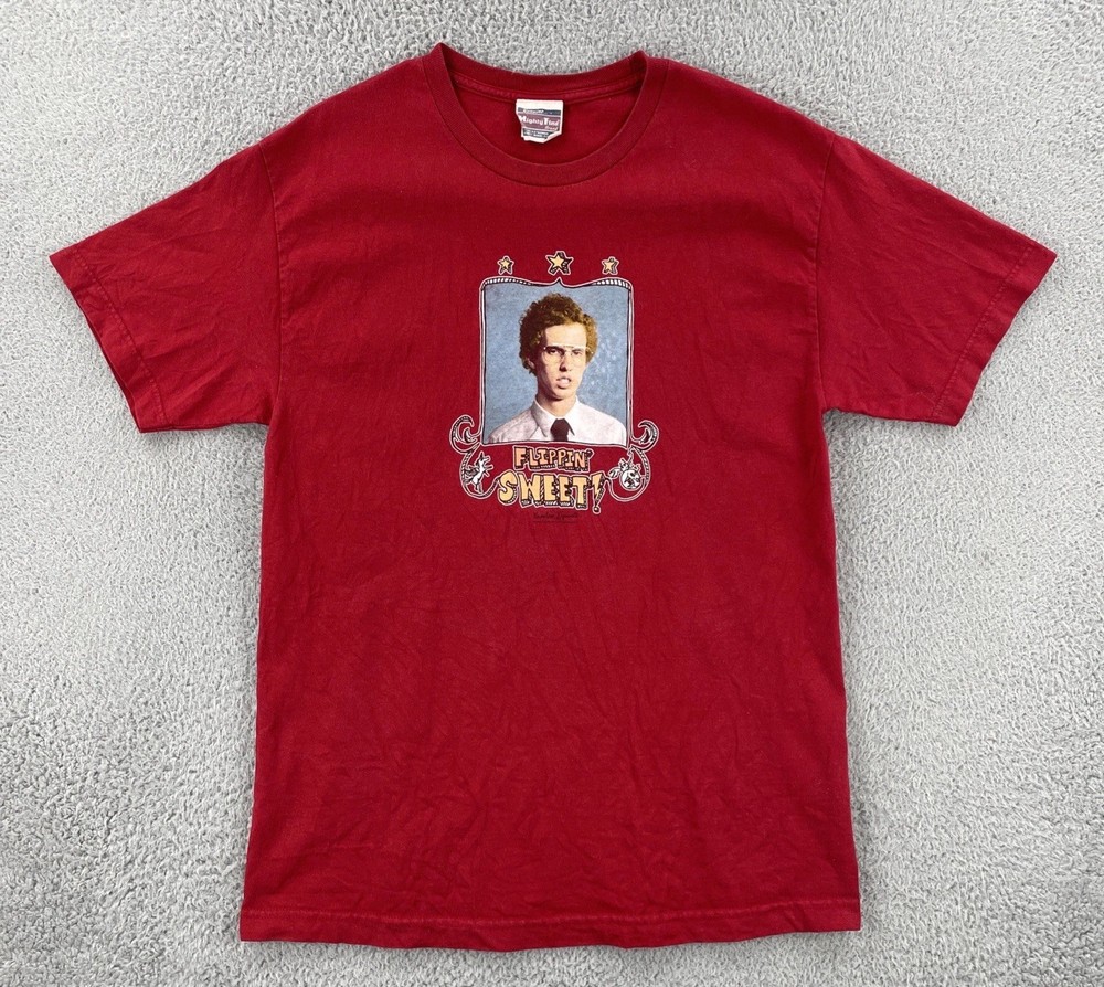 Vtg Mighty Fine Brand Mens L Red Shirt 2005 Napoleon Dynamite Flipping Sweet Y2K