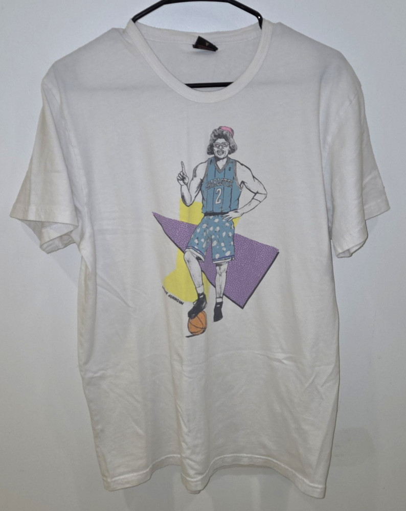 Homage Classics Larry Johnson Charlotte 90s GmaT Shirt 100% Cotton Men’s Size L