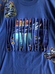Vintage Fruit Of The Loom Best T Shirt XL Blue Single Stitch Aquatic Fish Tee