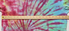 Handmade Tie Dye Radial Spiral Pattern Red Green Blue L Shirt 20″ W X 27″ L