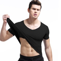 3Pack Men’s Slim Fit V Neck Short Sleeve T-Shirt Solid Color Modal Undershirt