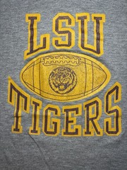 Vintage 70s 80s LSU Tigers Football Tee T Shirt Small Single Stitch Gym Work Out