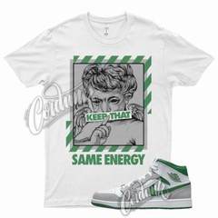 White ENERGY Shirt for J1 1 Mid Grey Green Dunk Air Max Vapormax