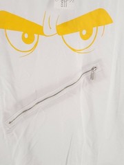 NWT Coofandy Mens Small White Short Sleeve Graphic Zip Across The Front T Shirt