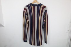 Bold-stripe Dockers pullover | Vintage 90s striped long sleeve rugby shirt | Cot