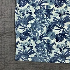 Fresh Brand Shirt Men Medium Blue Hawaiian Tropical Floral Beach Surf Cotton Tee