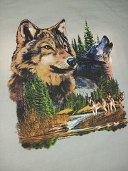 Vintage Wild Side Wolves Wolf T Shirt – Size Large L – Vtg Tee Nature