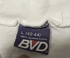 Vitg BVD Shirt Mens Sz Large White Single Stitch Pocket Tee Made in USA
