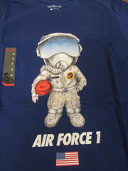 Nike Air Force 1 Pilot Mascot Tee T-Shirt Size Large Blue Astronaut AH6969 455