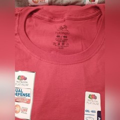 Fruit of the Loom Dual Defense Men’s Short Sleeve Tees in Gray and Red 4XL