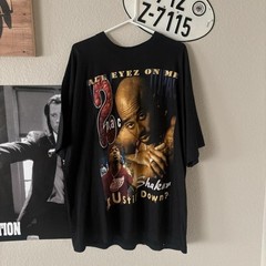 1990s 2Pac I Wonder If Heaven Got A Ghetto Tupac Shakur Men’s XL Rap Tee
