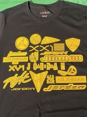 Air Jordan T-Shirt Men’s Black Yellow Graphic Tee Jumpman Nike Basketball Shirt